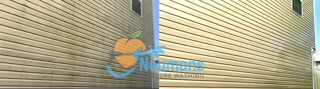 Real Neuman’s house-washing project before and after exterior cleaning