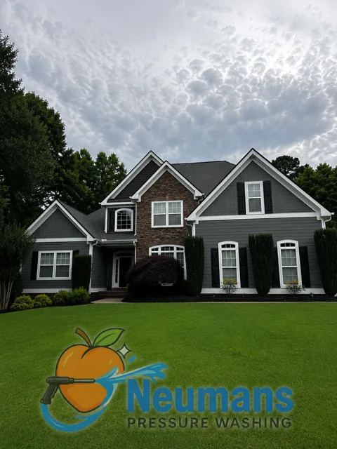 Finished home exterior cleaned by Neumans Pressure Washing